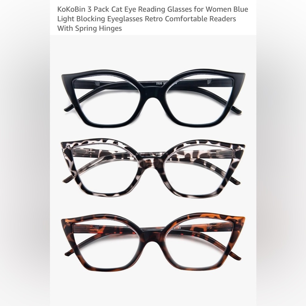 Blue Light Blocking Women's Cat-Eye Glasses Set - Black, Tortoise, & Leopard🤓